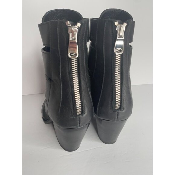 FREE PEOPLE Boots Brayden Washed Black Leather Fisherman Booties EU 38.5 US 8 - Picture 6 of 7